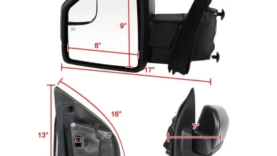 Spec-D Black Power Adjustable & Heated Side Mirror w/ LED Turn Signal Light - Driver Side Only Ford F-150 2015-2020                                     - RMV-F15015HP-FS-L - Image 8