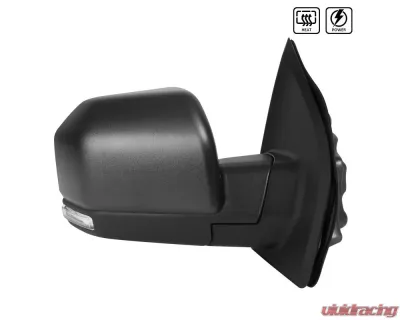 Spec-D Black Side Mirror w/ LED Turn Signal Light - Passenger Side Ford F-150 2015-2018 - RMV-F15015HP-FS-R
