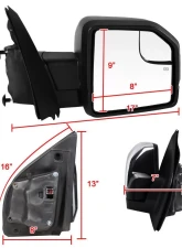 Spec-D Black Side Mirror w/ LED Turn Signal Light - Passenger Side Ford F-150 2015-2018                                     - RMV-F15015HP-FS-R - Image 8