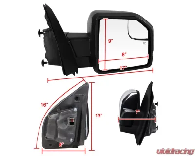 Spec-D Black Side Mirror w/ LED Turn Signal Light - Passenger Side Ford F-150 2015-2018 - RMV-F15015HP-FS-R