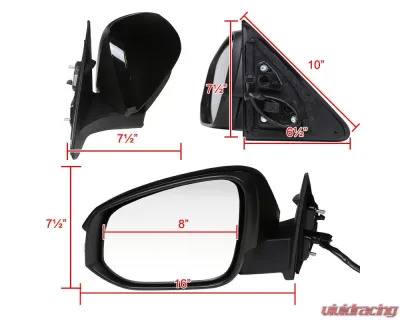 Spec-D Glossy Black 5-Pin Side Mirror w/ LED Turn Signal Light - Driver Side Toyota Highlander 2014-2016 - RMV-HLDR14HP5-B-MP-L