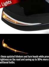 Spec-D Glossy Black 5-Pin Side Mirror w/ LED Turn Signal Light - Passenger Side Toyota Highlander 2014-2016                                     - RMV-HLDR14HP5-B-MP-R - Image 2