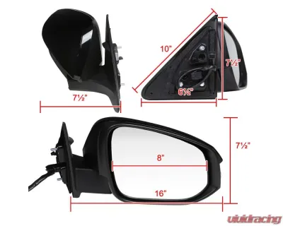 Spec-D Glossy Black 5-Pin Side Mirror w/ LED Turn Signal Light - Passenger Side Toyota Highlander 2014-2016 - RMV-HLDR14HP5-B-MP-R