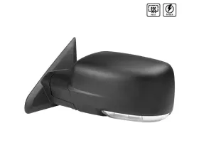 Spec-D Black Side Mirror w/ LED Turn Signal & Puddle Light - Driver Side Dodge RAM 2009-2012