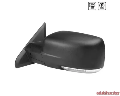 Spec-D Black Side Mirror w/ LED Turn Signal & Puddle Light - Driver Side Dodge RAM 2009-2012 - RMV-RAM09HP-FS-L