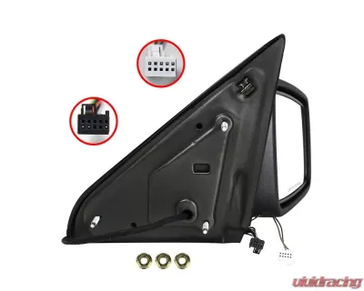 Spec-D Black Side Mirror w/ LED Turn Signal & Puddle Light - Passenger Side Dodge RAM 2009-2012 - RMV-RAM09HP-FS-R