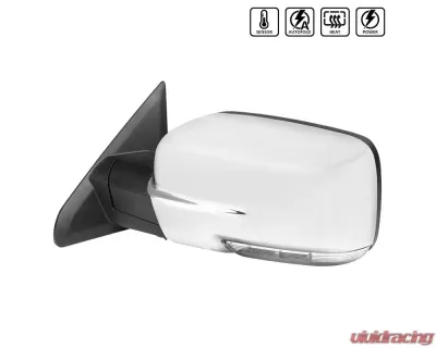 Spec-D Chrome Side Mirror w/ LED Turn Signal & Puddle Light - Driver Side Dodge RAM 2013-2019 - RMV-RAM13CHP-AT-FS-L