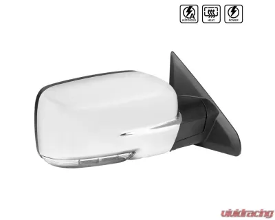 Spec-D Chrome Side Mirror w/ LED Turn Signal & Puddle Light - Passenger Side Dodge RAM 2013-2019 - RMV-RAM13CHP-AT-FS-R