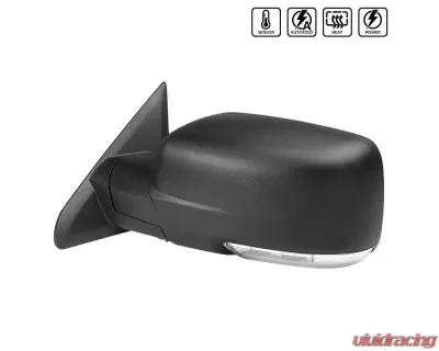 Spec-D Black Side Mirror w/ LED Turn Signal & Puddle Light - Driver Side Dodge RAM 2013-2019 - RMV-RAM13HP-AT-FS-L