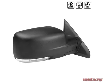 Spec-D Black Side Mirror w/ LED Turn Signal & Puddle Light - Passenger Side Dodge RAM 2013-2019 - RMV-RAM13HP-AT-FS-R