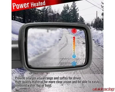 Spec-D Black Side Mirror w/ LED Turn Signal & Puddle Light - Passenger Side Dodge RAM 2013-2019 - RMV-RAM13HP-AT-FS-R