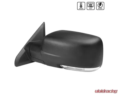Spec-D Black Side Mirror w/ LED Turn Signal & Puddle Light - Driver Side Dodge RAM 2013-2019 - RMV-RAM13HP-FS-L