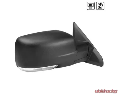 Spec-D Black Side Mirror w/ LED Turn Signal & Puddle Light - Passenger Side Dodge RAM 2013-2019 - RMV-RAM13HP-FS-R