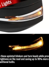 Spec-D Glossy Black 7-Pin Side Mirror w/ LED Turn Signal Light - Driver Side Toyota RAV4 2013-2015                                     - RMV-RAV413HP7-B-MP-L - Image 2