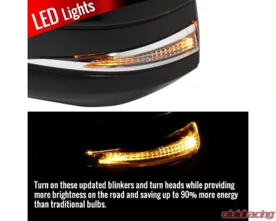 Spec-D Glossy Black 7-Pin Side Mirror w/ LED Turn Signal Light - Driver Side Toyota RAV4 2013-2015 - RMV-RAV413HP7-B-MP-L