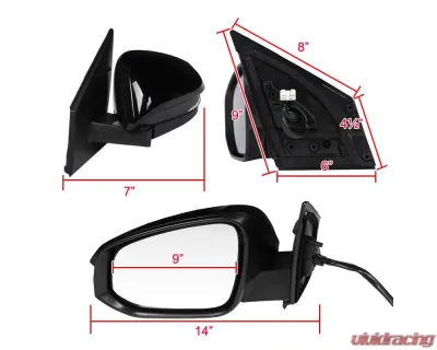 Spec-D Glossy Black 7-Pin Side Mirror w/ LED Turn Signal Light - Driver Side Toyota RAV4 2013-2015 - RMV-RAV413HP7-B-MP-L