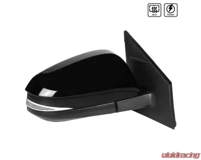 Spec-D Glossy Black 7-Pin Side Mirror w/ LED Turn Signal Light - Passenger Side Toyota RAV4 2013-2015 - RMV-RAV413HP7-B-MP-R