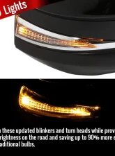Spec-D Glossy Black 7-Pin Side Mirror w/ LED Turn Signal Light - Passenger Side Toyota RAV4 2013-2015                                     - RMV-RAV413HP7-B-MP-R - Image 2
