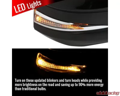 Spec-D Glossy Black 7-Pin Side Mirror w/ LED Turn Signal Light - Passenger Side Toyota RAV4 2013-2015 - RMV-RAV413HP7-B-MP-R