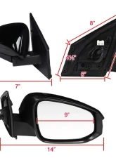 Spec-D Glossy Black 7-Pin Side Mirror w/ LED Turn Signal Light - Passenger Side Toyota RAV4 2013-2015                                     - RMV-RAV413HP7-B-MP-R - Image 8