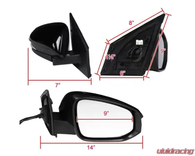 Spec-D Glossy Black 7-Pin Side Mirror w/ LED Turn Signal Light - Passenger Side Toyota RAV4 2013-2015 - RMV-RAV413HP7-B-MP-R