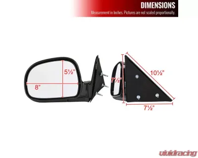 Spec-D Glossy Black Manual Adjustment Side Mirror - Passenger Side Chevrolet | GMC 1994-1998 - RMV-S1094-M-FS-R
