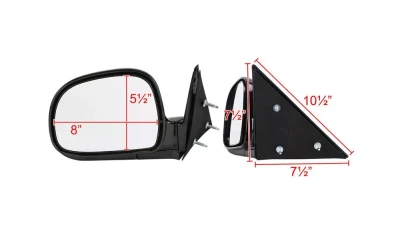 Spec-D Glossy Black Manual Adjustment Side Mirror Chevrolet | GMC | Isuzu | Oldsmobile 1994-1998                                     - RMV-S1094-M-FS - Image 8