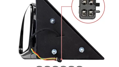 Spec-D Glossy Black Power Right/Passenger Side Mirror Chevrolet | GMC | Isuzu | Oldsmobile 1994-1998                                     - RMV-S1094-P-FS-R - Image 7