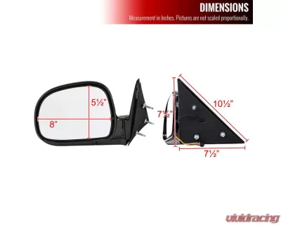 Spec-D Glossy Black Power Passenger Side Mirror Chevrolet | GMC 1994-1998 - RMV-S1094-P-FS-R