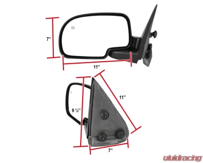 Spec-D Black Side Mirror - Driver Side Chevrolet | GMC | Cadillac 2003-2007 - RMV-SIV03HP-ZM-L