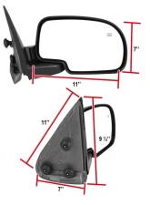 Spec-D Black Side Mirror - Passenger Side Chevrolet | GMC | Cadillac 2003-2007                                     - RMV-SIV03HP-ZM-R - Image 2