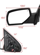 Spec-D Glossy Black Side Mirror w/ LED Puddle Light - Driver Side Chevrolet | GMC 2014-2018                                     - RMV-SIV14AHP-FS-L - Image 8