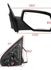 Spec-D Glossy Black Side Mirror w/ LED Puddle Light - Passenger Side Chevrolet | GMC 2014-2018                                     - RMV-SIV14AHP-FS-R - Image 8