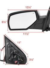 Spec-D Chrome Side Mirror w/ LED Turn Signal & Puddle Light - Driver Side Chevrolet | GMC 2014-2018                                     - RMV-SIV14CHP-AT-FS-L - Image 8