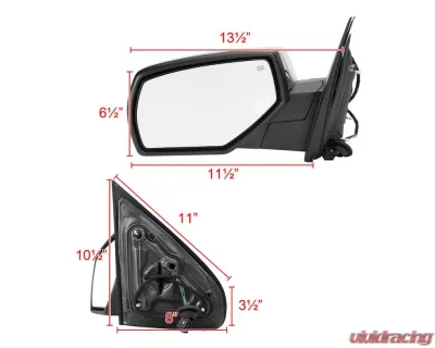 Spec-D Chrome Side Mirror w/ LED Puddle Light - Driver Side Chevrolet | GMC 2014-2018 - RMV-SIV14CHP-FS-L