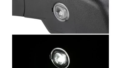 Spec-D Matte Black Power Adjustable, Heated Side Mirror w/ LED Puddle Light - Driver Side Only Chevrolet Silverado | GMC Sierra 2014-2018                                     - RMV-SIV14HP-FS-L - Image 2