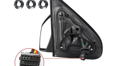 Spec-D Matte Black Power Adjustable, Heated Side Mirror w/ LED Puddle Light - Driver Side Only Chevrolet Silverado | GMC Sierra 2014-2018                                     - RMV-SIV14HP-FS-L - Image 7