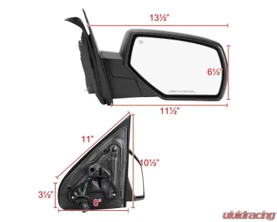 Spec-D Matte Black Side Mirror w/ LED Puddle Light - Passenger Side Chevrolet | GMC 2014-2018 - RMV-SIV14HP-FS-R