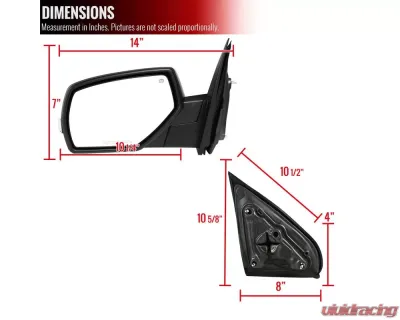 Spec-D Glossy Black Side Mirror - Driver Side Chevrolet | GMC 2014-2018 - RMV-SIV14HP-V2-FS-L