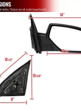 Spec-D Glossy Black Side Mirror - Passenger Side Chevrolet | GMC 2014-2018                                     - RMV-SIV14HP-V2-FS-R - Image 8