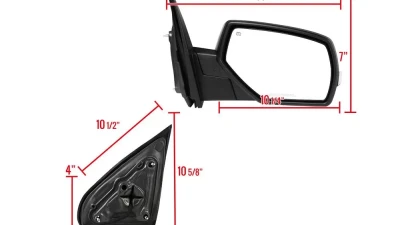 Spec-D Manual Fold Power Adjustable Heated LED Turn Signal Glossy Black Side Mirror (Passenger Side only) Chevrolet Silverado | GMC Sierra 2014-2018                                     - RMV-SIV14HP-V2-FS-R - Image 8