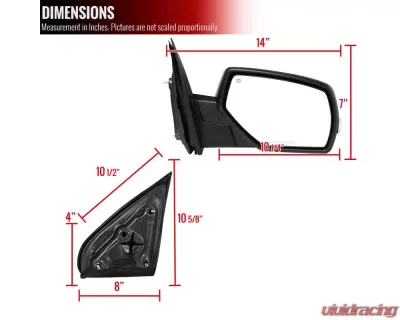 Spec-D Glossy Black Side Mirror - Passenger Side Chevrolet | GMC 2014-2018 - RMV-SIV14HP-V2-FS-R
