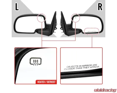 Spec-D Matte Black Side Mirror - Driver Side Chevrolet | GMC 1999-2002 - RMV-SIV99HP-FS-L