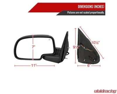 Spec-D Matte Black Side Mirror - Driver Side Chevrolet | GMC 1999-2002 - RMV-SIV99HP-FS-L