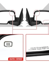 Spec-D Matte Black Side Mirrors Chevrolet | GMC 1999-2002                                     - RMV-SIV99HP-FS - Image 3