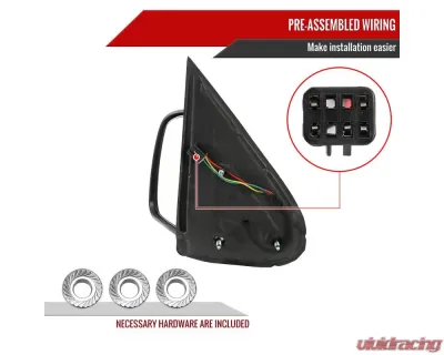 Spec-D Matte Black Side Mirrors Chevrolet | GMC 1999-2002 - RMV-SIV99HP-FS