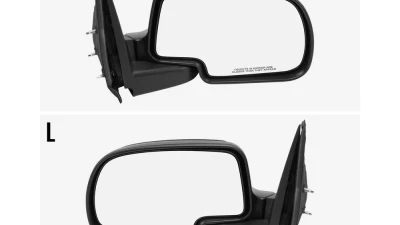 Spec-D Manually Adjustable Matte Black Left/Driver Side Mirror Chevrolet | GMC 1999-2002                                     - RMV-SIV99M-FS-L - Image 3