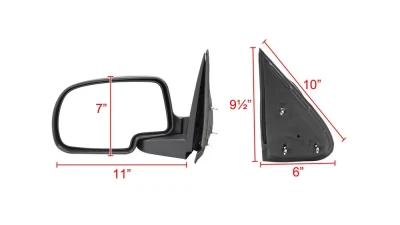 Spec-D Manually Adjustable Matte Black Left/Driver Side Mirror Chevrolet | GMC 1999-2002                                     - RMV-SIV99M-FS-L - Image 8