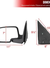 Spec-D Matte Black Manually Adjustable Side Mirrors Chevrolet | GMC 1999-2002                                     - RMV-SIV99M-FS - Image 8