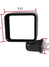 Spec-D Black Manual Adjustable Side Mirrors Jeep Wrangler JK 2007-2018                                     - RMV-WRG07M-FS - Image 2
